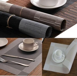 Set of 8 Table Placemats PVC Non-Slip Foldable Washable Dining Table Mat 45x30CM - Bild 1 von 11