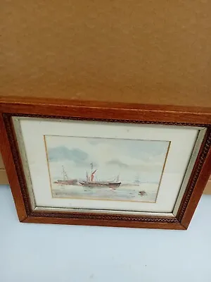 Watercolour Painting Of Boats In Harbourside , Framed & Glazed By Bridgit Keir • 6£