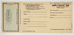 Owner’s Registry Card of Leica 28mm f2.8 Elmarit 1st 9 Element #2063445  .V.Rare