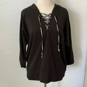 Cable & Gauge Black Terry Cloth Sweatshirt Hoodie - Picture 1 of 12