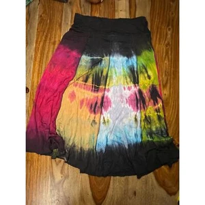 Women OS  Multi Color Tie die Dance Fairy Circle Skirt Smooth Edge Waistband - Bild 1 von 1