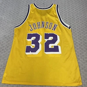 Vintage 90s Magic Johnson LA Los Angeles Lakers No. 32 Size 44 Champion Jersey - Picture 1 of 8