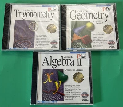 Multimedia Pro One :  CD-ROMS 1995 Algebra II, Geometry & Trigonometry VTG - New - Image 1 of 4