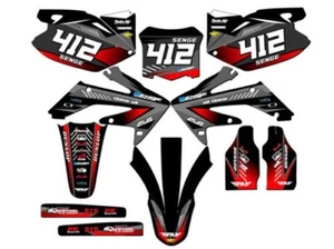 2008-2009 CRF 250 R SURGE Black Senge Graphics Kit Compatible with Honda - Picture 1 of 10