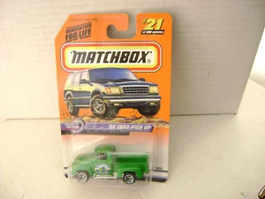 1998 MATCHBOX SUPERFAST #21 56 FORD PICKUP FRESH PRODUCE DELIVERY NEW ON CARD - Picture 1 of 3