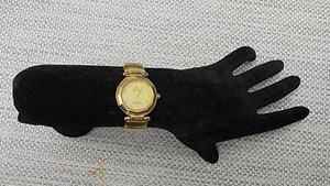 Croton Gold Plated Octagon Case Diamond Accent Quartz Ladies Watch - Picture 1 of 8