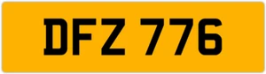 DFZ 776 D 3x3 DATELESS PRIVATE NUMBER PLATE DOM DAN DON DAV DEL DEZ DEC DAZ DEA - Picture 1 of 1