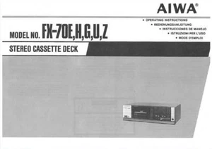 AIWA FX-70 FX 70 USER INSTRUCTIONS OWNER'S MANUAL V-700 SYSTEM - EN DE ES IT FR - Picture 1 of 1