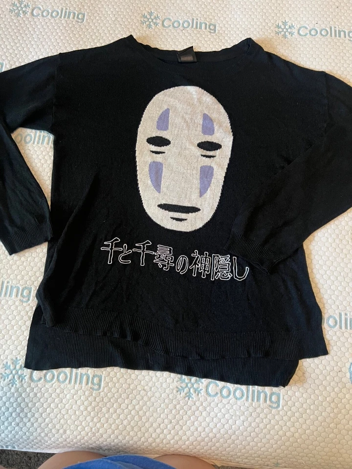 Suéter negro mediano Studio Ghibli Spirited Away Anime No Face Foto 1 de 3