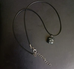 Natural healing polished Snowflake Obsidian pendant necklace with gift bag - Picture 1 of 1