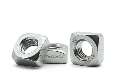 DADI QUADRI IN ACCIAIO INOX M3 M4 M5 M6 M8 M10 M12 DADI QUADRATI DIN 562 DIN 557 - Immagine 1 di 4