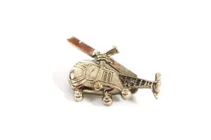 Vintage Helicopter Silver Tone Lapel Pin - Picture 1 of 4