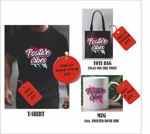 POSITIVE VIBES - t-shirts, mugs and tote bags. iTMenus - Bild 1 von 5