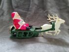 Vintage celluloid Santa Metal Sleigh & Reindeer