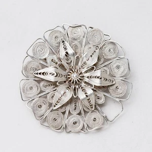 Brosche Silber filigran 4,3 cm 8,54 g - Picture 1 of 5
