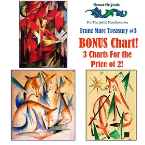 Franz Marc Deluxe Treasury#3-Three Count Cross Stitch Patterns Charts - Imagen 1 de 5