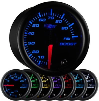 52mm GlowShift Black 7 Color 100 PSI Turbo Diesel Boost Gauge - GS-C701-100 - Image 1 of 4