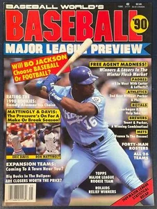 1990 NEWSSTAND EDITION BASEBALL WORLD'S MAGAZINE BO JACKSON ROYALS ON COVER NICE - Bild 1 von 2