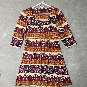 Reborn Womens Sweater Dress Sz Small Knit Tunic A Line Colorful Boho Scoop Neck - Picture 1 of 13