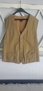 Vintage Structure 100% Cotton Tailored Vest Size Large Camel Color - Picture 1 of 6