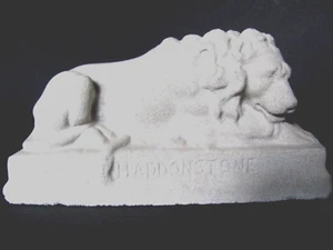 70'S HADDONSTONE LION CONCRETE CAST STONE GARDEN STATUE DOOR STOP MANTLE DECOR - Picture 1 of 12