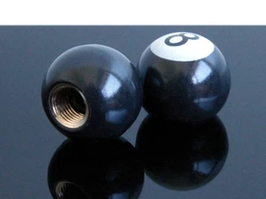 2 Stück 8-Ball-VENTILKAPPEN Valve caps für Motorrad Bobber Harley Scrambler - Picture 1 of 1