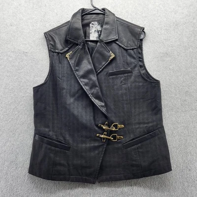 Chaleco Punk Rave Para Hombre Mediano Negro Gótico Punk Imitación Cuero Hebilla Steampunk Foto 1 de 4