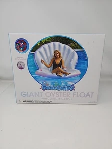 Pool Candy Giant Austernmuschel Lounge Pool Schwimmer & Glitzerperlen Strandball Neu mit Karton - Bild 1 von 7