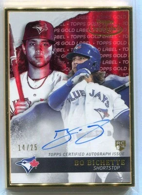 2020 Topps Gold Label Framed Autographs Red GLABB Bo Bichette Rookie Auto 14/25 - Image 1 of 2