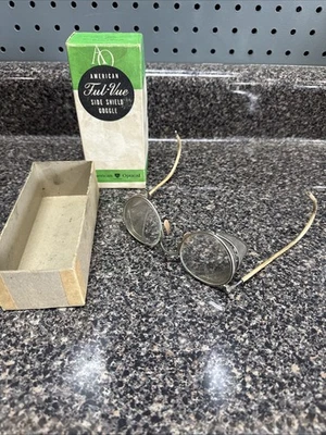 Vtg A/O Ful-Vue Safety Goggles Glasses w/Box Side Shield Metal Mesh Steampunk - Image 1 of 4