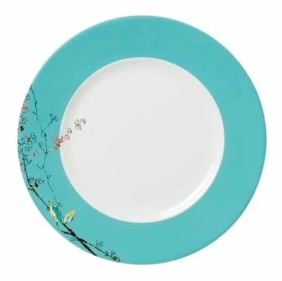 Lenox Simply Fine Chirp 10.75” Dinner Plate Turquoise Bird Branch USA Bone China - Image 1 of 4