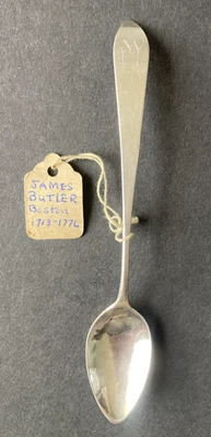 MONEDA GUERRA PRERREVOLUCIONARIA CUCHARADITA PLATA por JAMES BUTLER (1713-1776) Foto 1 de 4