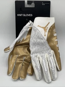 Nike Jordan Vapor Knit Fußballhandschuhe weiß/gold Erwachsene Unisex Größe Large neu - Bild 1 von 7