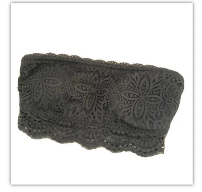 Bralette bandeau de encaje de vieira negra Gilly Hicks talla pequeña Foto 1 de 4