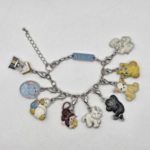 Webkinz Charm Bracelet & 9 Series 1 Charms: Wishing Well Zingoz Elephant Unicorn - Picture 1 of 8