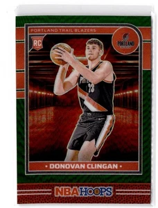 2024-25 Hoops Donovan Clingan RC #237 Premium Prizms Green Trail Blazers - Picture 1 of 2