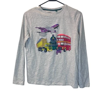 Mini Boden Printed Logo T-Shirt Long SleevePlane Train Truck 11-12 yr - Image 1 of 4