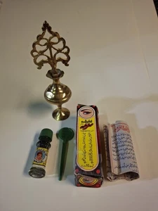 Botella Kohl árabe de latón y delineador de ojos Lateef Surma maquillaje adornado Surmadani - Imagen 1 de 9