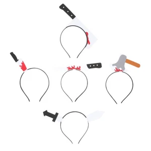  5 Pcs Simulated Kitchen Knife and Scissors Child Headbands for Women Halloween - Picture 1 of 12