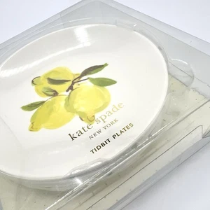 Kate Spade New York 6 Inch Melamine Plates Lemons Set Of 4 Appetizer Summer - Picture 1 of 8
