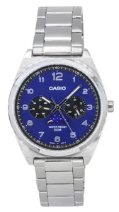 Casio Reloj Hombre Analógico Fase Lunar Acero Inoxidable Esfera Azul Cuarzo MTP-M300D-2A - Imagen 1 de 4