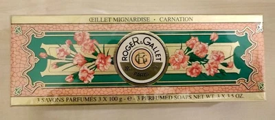 Roger & Gallet Paris - Oeillet Mignardise - Carnation Parfümierte Seife 3 x 100g - Bild 1 von 3