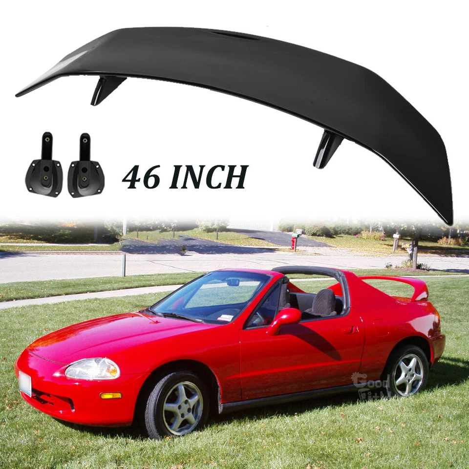 For Honda Civic Del Sol 93-97 47" Rear Trunk Spoiler Racing Wing ABS Gloss Black - Image 1 of 4