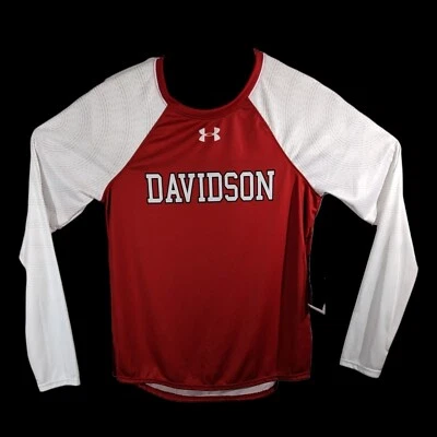 Davidson Wildcats 女式篮球衬衫球衣中号红色白色 — 第 1/4 张图片