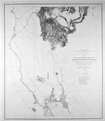1855 ORIGINAL MAP /FROM SAN FRANCISCO BAY/NORTHERN CALIFORNIA / LINEN-BACKED - Image 1 of 4