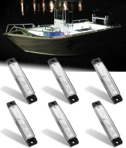 Marine Boat LED Lights 6-Piece White Waterproof 12v 120LM Deck Utility Courtesy - Picture 1 of 8