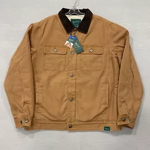 Chaqueta Woolrich Chore Para Hombres L Marrón Lona Sherpa Forrada Pana Cuello Granero Abrigo - Imagen 1 de 16