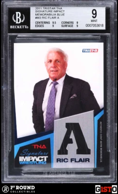 POP 1: Ric Flair BGS 9: 2011 TRISTAR TNA Impact Memorabilia Blue Gisto /25 - Image 1 of 3
