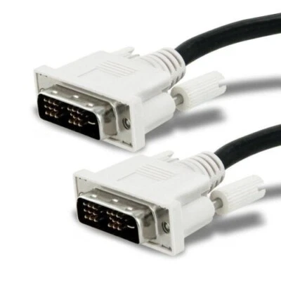 One (1) DVI-D Male to DVI-D Male White 6ft Monitor PC LCD TV Video Cable - Image 1 of 4
