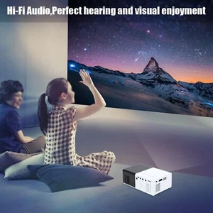 Mini Projector Portable Black And White LED Projection Machine With Stand 10 EOM - Picture 1 of 18